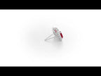 Octagon Ruby Stud Earrings with 0.28ct Diamond Halo 18K White Gold