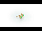 Emerald Stud Earrings with 0.03ct Diamonds 9K Yellow Gold