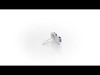 Oval Sapphire Stud Earrings with 0.23ct Diamond Halo 18K White Gold