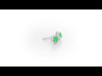 Oval Emerald Stud Earrings with 0.23ct Diamond halo 18K White Gold