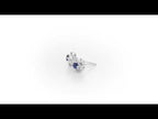 Knot Sapphire Earrings 3.3mm Round Sapphire in 9K White Gold