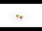 Knot Ruby Earrings 3.3mm Round Ruby in 9K Yellow Gold