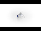 Oval Sapphire Stud Earrings with 0.10ct Diamonds 9K White Gold