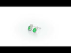 Oval Emerald Stud Earrings with 0.10ct Diamonds 9K White Gold
