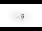 Round Sapphire Stud Earrings with 0.24ct Diamond Halo 9K White Gold