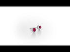 Round Ruby Stud Earrings with 0.24ct Diamond Halo 9K White Gold