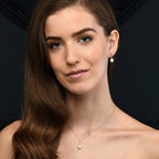 Pearl Drop Earrings Freshwater Pearls & Cubic Zirconia 9K White Gold