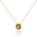 Bezel Set Citrine Pendant Necklace in Gold Plated Sterling Silver
