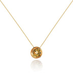 Bezel Set Citrine Pendant Necklace in Gold Plated Sterling Silver