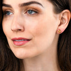 Bezel Set Citrine Stud Earrings in Gold Plated Sterling Silver