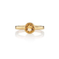 Bezel Set Citrine Ring in Gold Plated Sterling Silver
