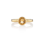 Bezel Set Citrine Ring in Gold Plated Sterling Silver
