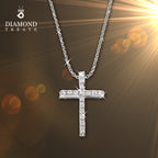 Cross Pendant 0.10ct Diamonds In 18K White Gold