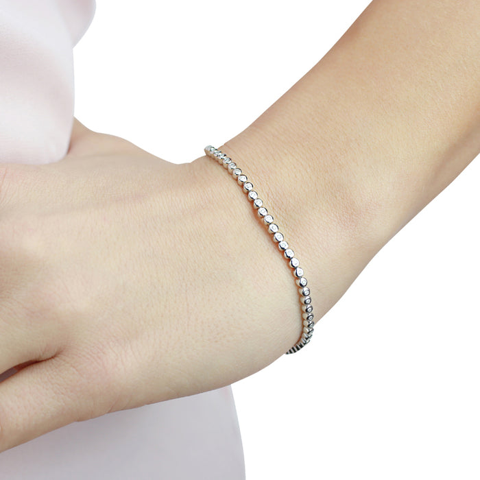 Bezel Set 0.50ct G/Hsi Diamond Tennis Bracelet In 18K White Gold