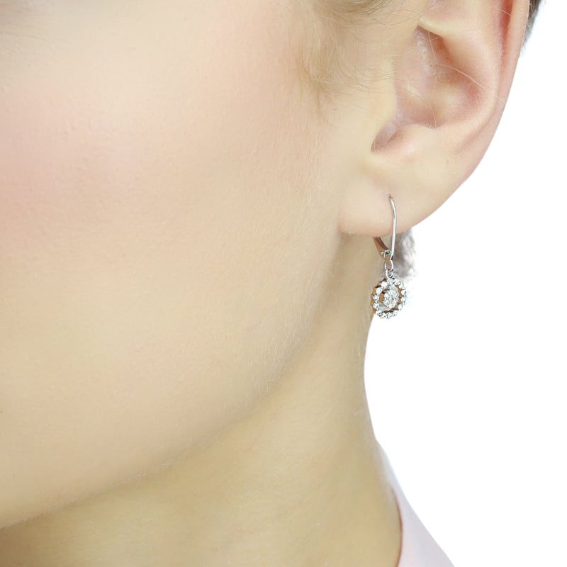 Orbit 0.40ct cluster diamond earrings in 9K white gold