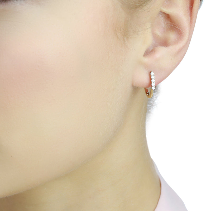 Quinate 0.25ct 5-diamond hoop earrings in 18K yellow gold