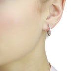 Elevate 0.25ct claw set diamond hoop earrings in 18K white gold