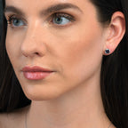 Bezel Set Iolite Stud Earrings in Sterling Silver