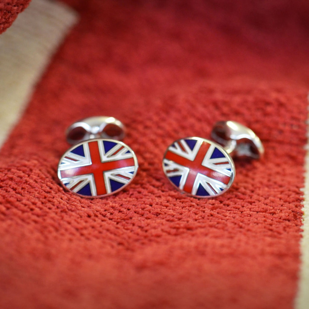 Deakin & Francis Union Jack Cufflinks In Sterling Silver With Enamel