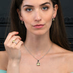 Trillion Cut Lemon Quartz Stud Earrings in Sterling Silver