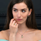 Sterling Silver Ring with a Trillion Cut Lemon Quartz Gemstone 
