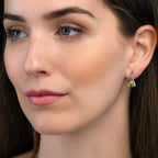 Trillion Cut Lemon Quartz Stud Earrings in Sterling Silver