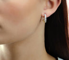 Twin line 0.40ct diamond earrings in 9K yellow gold