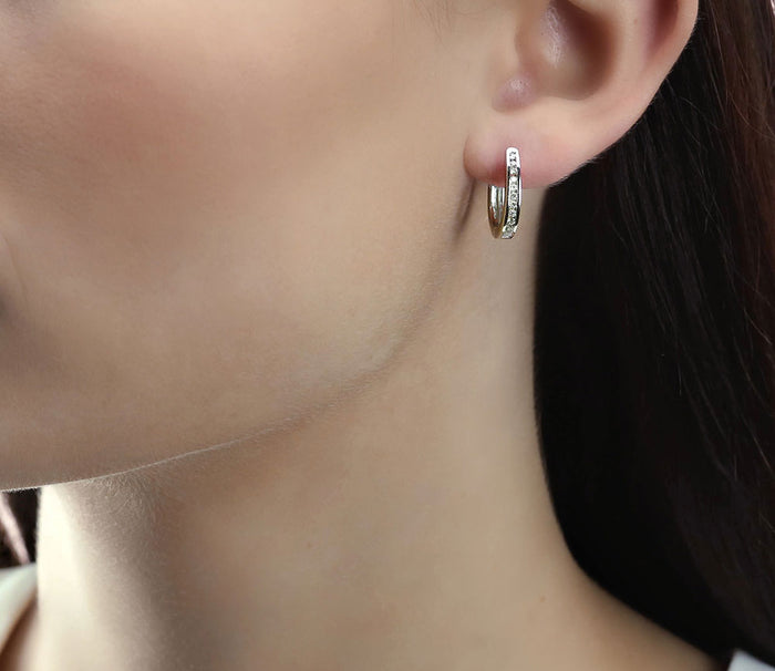Diamond Hoop Earrings 0.25ct Channel Set Hoops in 9K White Gold