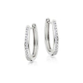Channel 0.40ct round diamond hoop earrings in 9K white gold