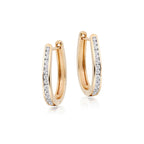 Channel 0.40ct round diamond hoop earrings in 9K yellow gold