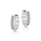 Triple line 0.40ct diamond hoop earringsin 18K white gold