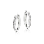 Gradualting 0.25ct diamond hoop earrings in 9K white gold