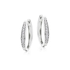 Gradualting 0.25ct diamond hoop earrings in 18K white gold