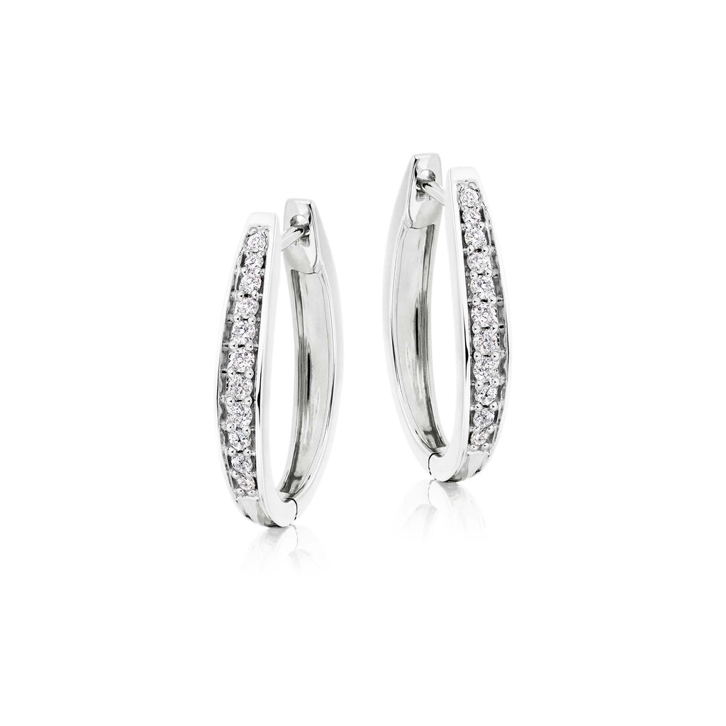 Gradualting 0.40ct diamond hoop earrings in 9K white gold