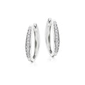 Gradualting 0.40ct diamond hoop earrings in 9K white gold