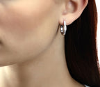 Gradualting 0.25ct diamond hoop earrings in 9K white gold