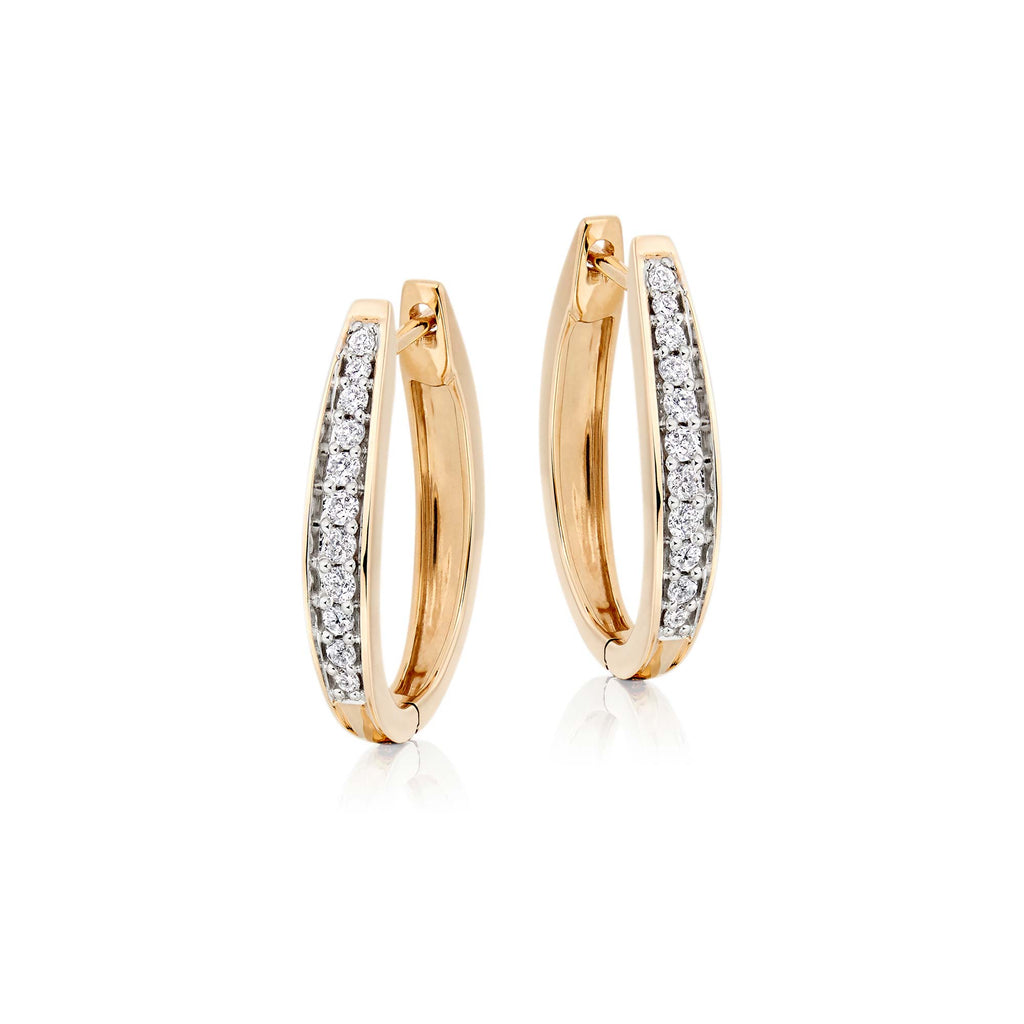 Gradualting 0.40ct diamond hoop earrings in 9K yellow gold