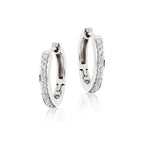Elevated diamond 0.25ct hoop earrings in 9K white gold
