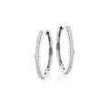 Elevated diamond 0.40ct hoop earrings in 9K white gold