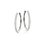 Elevated diamond 0.40ct hoop earrings in 9K white gold