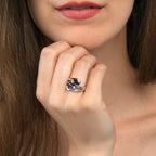 Rhodolite and Amethyst Ring in Sterling Silver