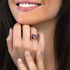 Rhodolite and Amethyst Ring in Rose Gold Vermeil