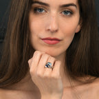 Iolite and Blue Topaz Ring in Sterling Silver