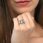 Blue Topaz and Green Amethyst Ring in Sterling Silver