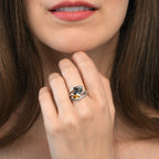Smoky Quartz and Citrine Ring in Sterling Silver