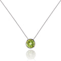 Bezel Set Peridot Pendant Necklace in Sterling Silver