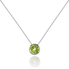 Bezel Set Peridot Pendant Necklace in Sterling Silver