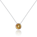 Bezel Set Citrine Pendant Necklace in Sterling Silver