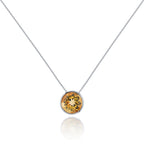 Bezel Set Citrine Pendant Necklace in Sterling Silver