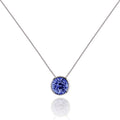 Bezel Set Iolite Pendant Necklace in Sterling Silver